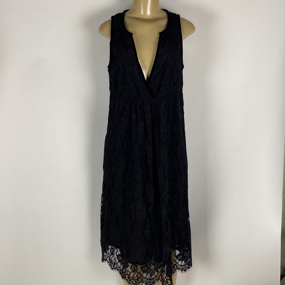 Nili Lotan Black Lace Sleeveless Dress Size 10 - Picture 2 of 10